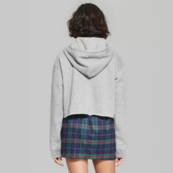 Wild Fable Women’s Gray Cropped Hoodie cotton blend XL - Picture 3 of 12